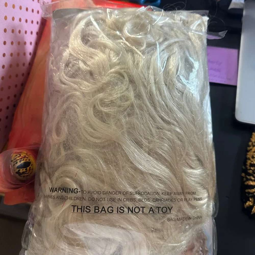 Adult‎ Blonde Mermaid Wig Long Wavy Blonde Synthetic Hair Costume Cosplay